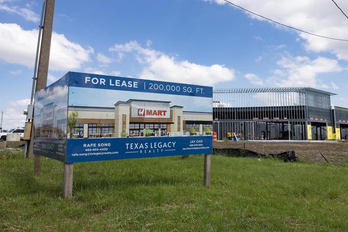 Construction of the new shopping center containing H Mart is underway at the intersection of N Beach Street and NE Loop 820 in Haltom City on Thursday, May 8, 2025.